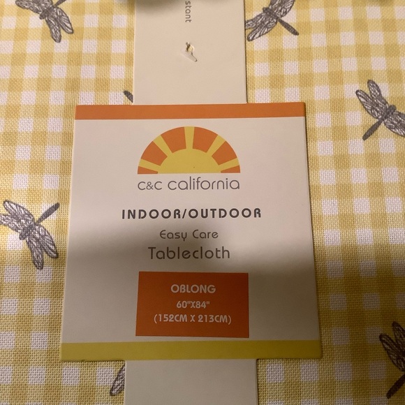 C&C CALIFORNIA 60x84 Dragonfly Gingham Tablecloth - Picture 3 of 5